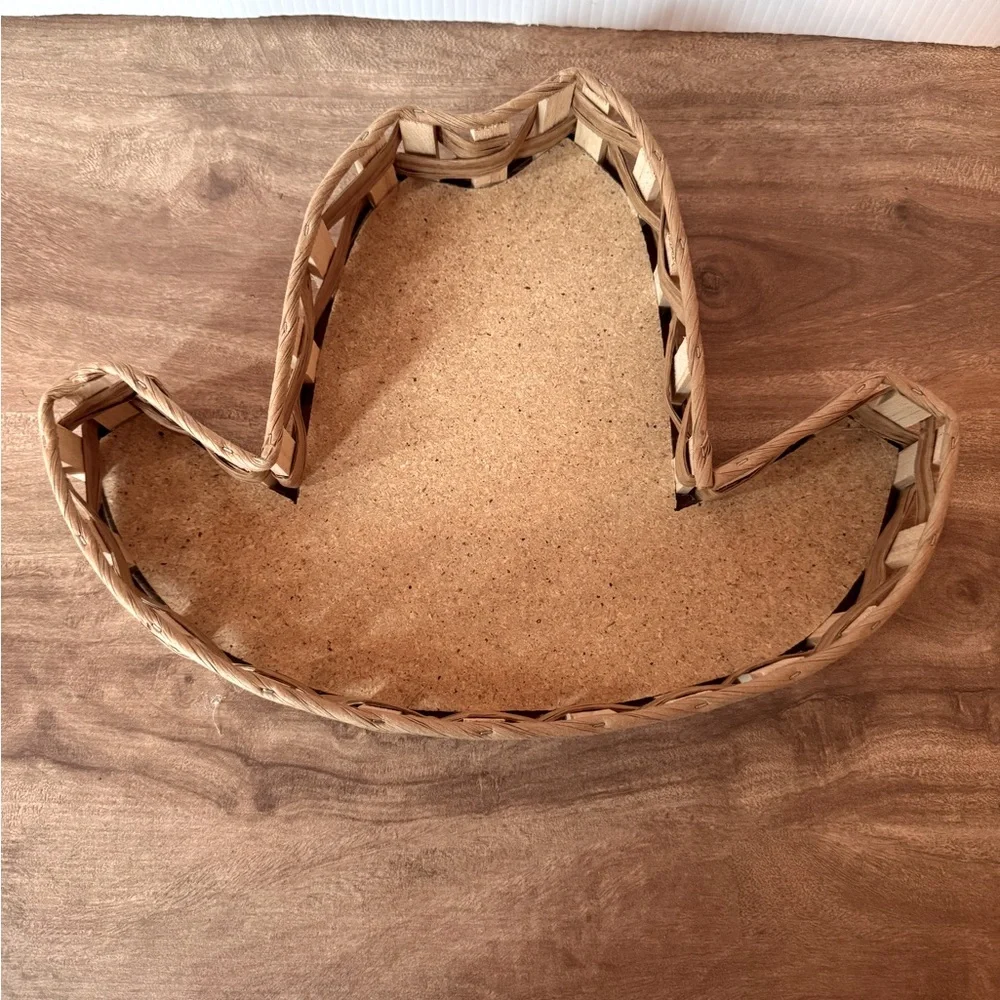 Wicker Serving Tray Cowboy Western by Vine Tique Bamboo Vintage Arby’s Country